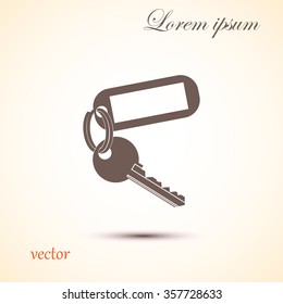 Key Vector Blank Square Key chain with Ring for Key