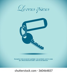Key Vector Blank Square Key chain with Ring for Key