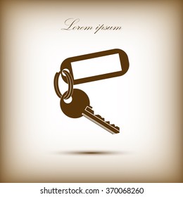 Key Vector Blank Square Key chain with Ring for Key