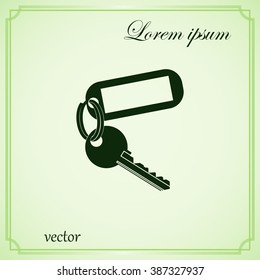 Key Vector Blank Square Key chain with Ring for Key