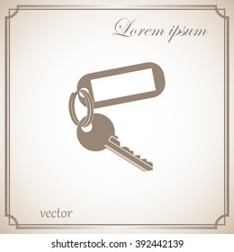 Key Vector Blank Square Key chain with Ring for Key