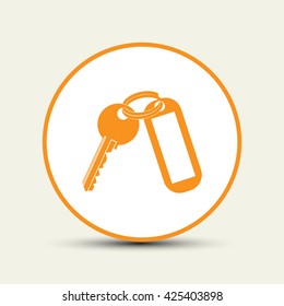 Key Vector Blank Square Key chain with Ring for Key