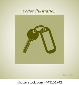 Key Vector Blank Square Key chain with Ring for Key