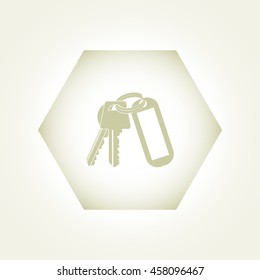 Key Vector Blank Square Key chain with Ring for Key