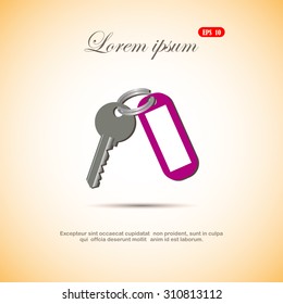  Key  Vector Blank Square Keychain with Ring  for Key