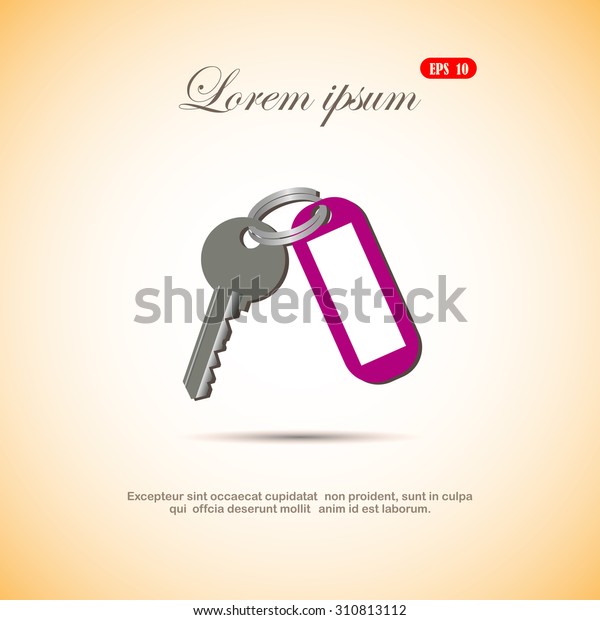  Key\
 Vector Blank Square Keychain with Ring  for\
Key