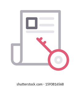 key vector color line icon 