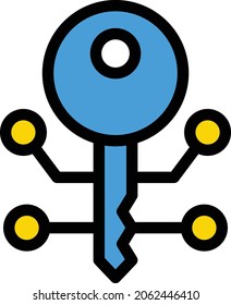 icono de línea de color de vector clave