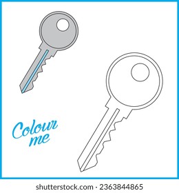 Key vector colouring book for kids