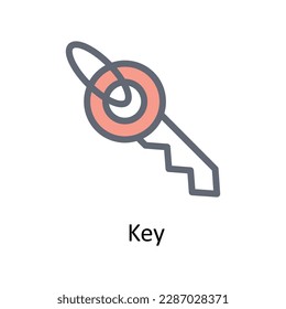 Key  Vector  Fill outline Icons. Simple stock illustration stock