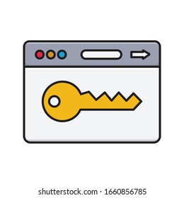 key vector flat color icon 