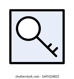 key vector flat color icon 