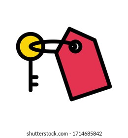 key vector flat color icon 
