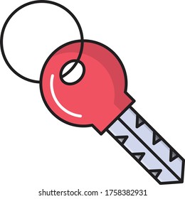 key vector flat color icon 