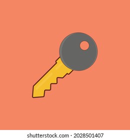 key vector flat color icon
