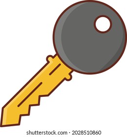 icono de color plano del vector de clave