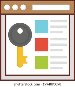 key vector flat colour icon