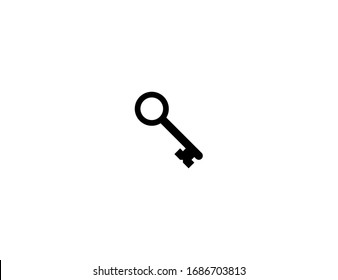 Key Vector Flat Icon. Isolated Gold Key Illustration 