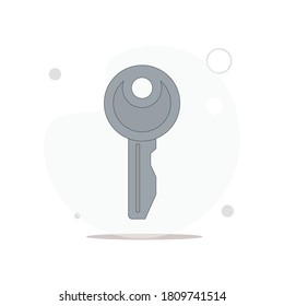 Key vector flat illustration on white