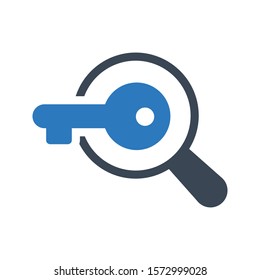 key vector glyph color icon 
