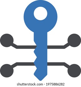 key vector glyph colour icon