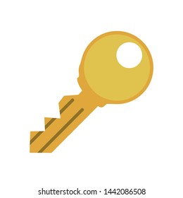 Key vector golden icon symbol flat design