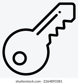 Key vector icon. Black illustration isolated on white background