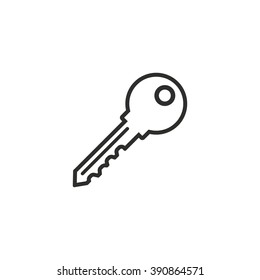 Key   vector icon. Black  illustration isolated on white  background for graphic and web design.