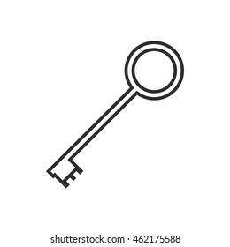 Key vector icon. Black illustration isolated on white background for graphic and web design.