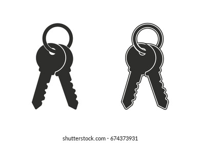 Key vector icon. Black illustration isolated on white background for graphic and web design.