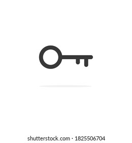 Key vector icon. Key black outline illustration isolated on white background.