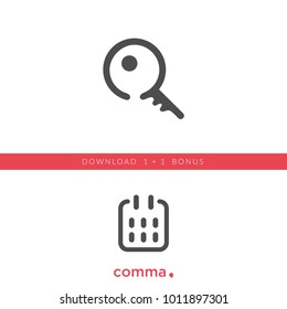 Key vector icon and calendar vector icon, download and get bonus symbol.