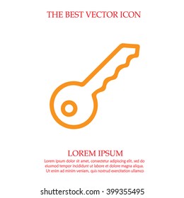 Key vector icon. Car key simple isolated sign symbol.