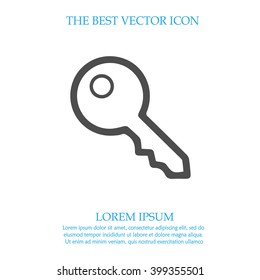 Key vector icon. Car key simple isolated sign symbol.