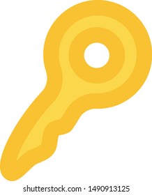 Key Vector icon, colorful flat design, isolated on white background, 