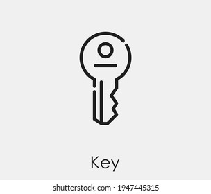 Key vector icon. Editable stroke. Symbol in Line Art Style for Design, Presentation, Website or Apps Elements. Pixel vector graphics - Vector