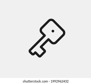 Key vector icon. Editable stroke. Symbol in Line Art Style for Design, Presentation, Website or Apps Elements, Logo. Pixel vector graphics - Vector