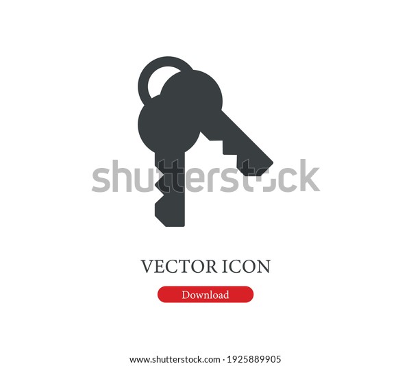 Key vector icon.  Editable stroke.\
Linear style sign for use on web design and mobile apps, logo.\
Symbol illustration. Pixel vector graphics -\
Vector