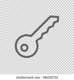 Key vector icon eps 10. Car key simple symbol on transparent background.