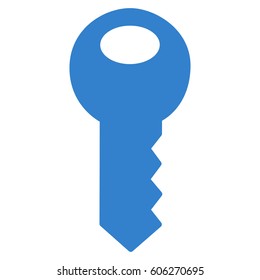 Key vector icon. Flat cobalt symbol. Pictogram is isolated on a white background. Designed for web and software interfaces.