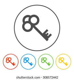 Key vector icon. Flat design style eps 10