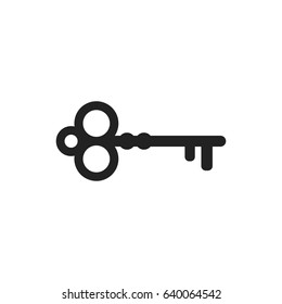 Key vector icon. Key flat illustration.