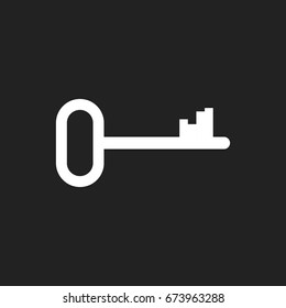 Key vector icon. Key flat illustration.