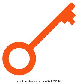 Key vector icon. Flat orange symbol. Pictogram is isolated on a white background. Designed for web and software interfaces.