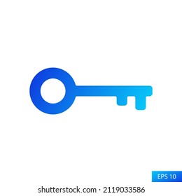 Key vector icon in flat style design for website design, app, UI, isolated on white background. EPS 10 vector illustration.
