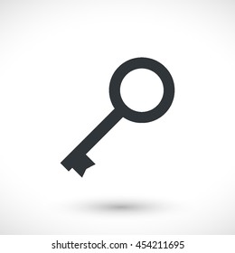 Key vector icon. Graphic symbol for your design, logo. Gray glyph on a white background. Isolated sign.