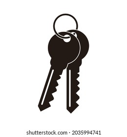 Key vector icon. House key icon. With a white background