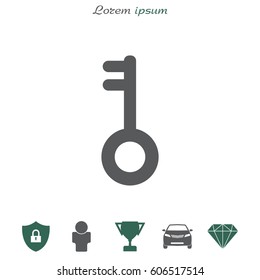 Key vector icon. vector illustration