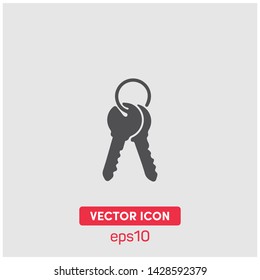 Key vector icon illustration. Filled key symbol icon. Premium quality.