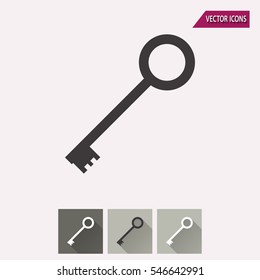 Key vector icon. Illustration isolated for graphic and web design.